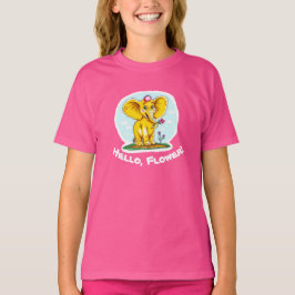 “Hallo, Bloem! – Geel Olifant T-Shirt voor