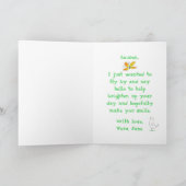 Hallo Bloemen en Vogel Waterverf en Inkt Kaart (Binnen)