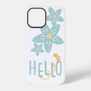 Hallo Bloemige Boho Blauwe Gele Moderne Cute iPhone 12 Pro Hoesje