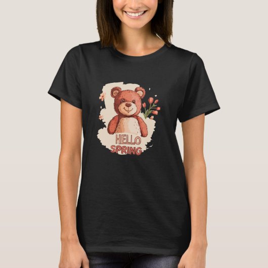 Hallo Bloesems en zonneschijn met deze Teddy Bea T-shirt (Voorkant)