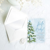 Hallo Blue Bows Kerstboom Baby Baby shower Acryl Uitnodigingen