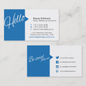 Hallo Blue quote social media visitekaartje (Voorkant / Achterkant)