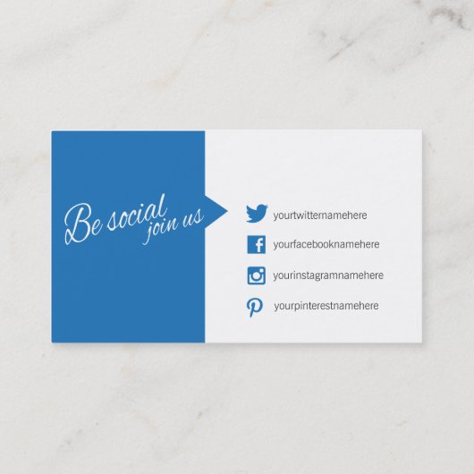 Hallo Blue quote social media visitekaartje (Achterkant)