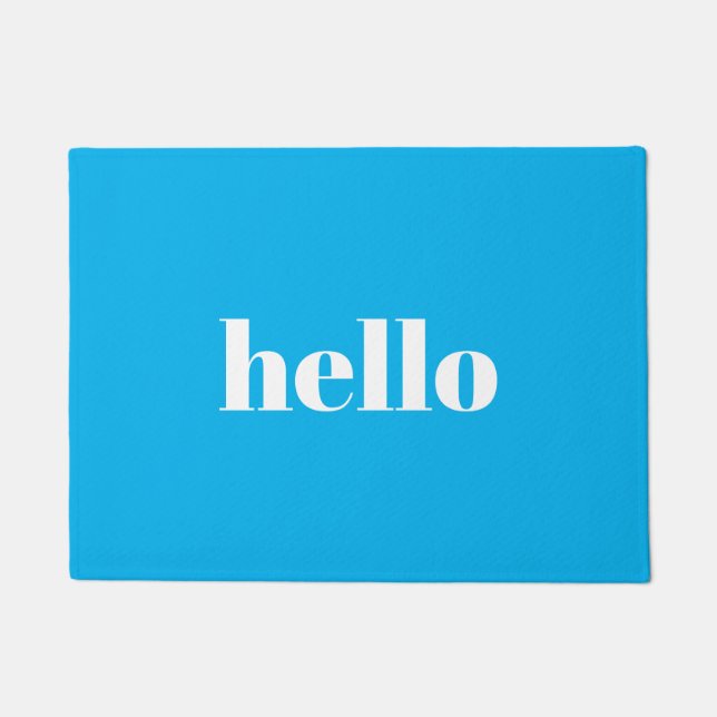 hallo Blue Welcome Mat (Voorkant)