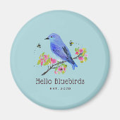 hallo Bluebird Magnet - Blue (Voorkant)