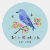 Hallo Bluebirds Logo Sticker - Blauw (Voorkant)