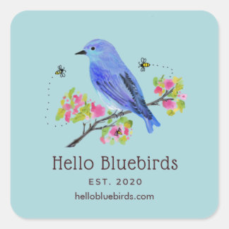 Hallo Bluebirds Logo Sticker - Blauw