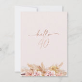 Hallo Blush Boho Pampas Grass Kaart (Achterkant)