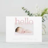 hallo Blush Pink Folie modern, eenvoudig minimalis Aankondiging (Staand voorkant)