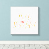 Hallo Blush Pink Gold Canvas Afdruk (Insitu (Houten vloer))