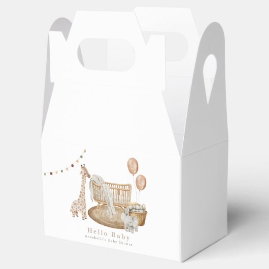 Hallo Boho Baby Kwekerij Wieg Baby shower Bedankdoosjes (Geopend)