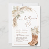 Hallo Boho Beige Floral Boots 40e verjaardag Kaart (Voorkant)