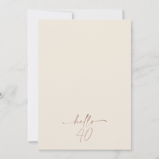 Hallo Boho Beige Floral Boots 40e verjaardag Kaart (Achterkant)