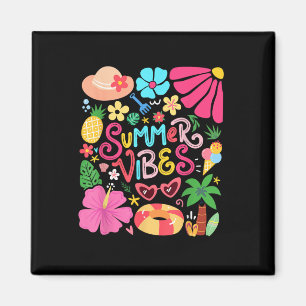 Hallo Boho Flower Zomer Vibes Funny Beach Life Me Magneet