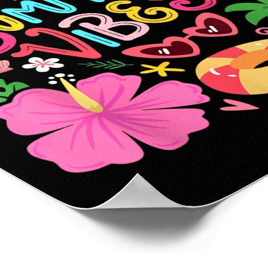 Hallo Boho Flower Zomer Vibes Funny Beach Life Me Poster (Hoek)