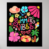 Hallo Boho Flower Zomer Vibes Funny Beach Life Me Poster (Voorkant)