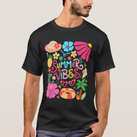 Hallo Boho Flower Zomer Vibes Funny Beach Life Me T-shirt (Voorkant)