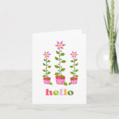Hallo Boho Hand-Drawn Bloemen Denken van jou Notitiekaartje (Voorkant)