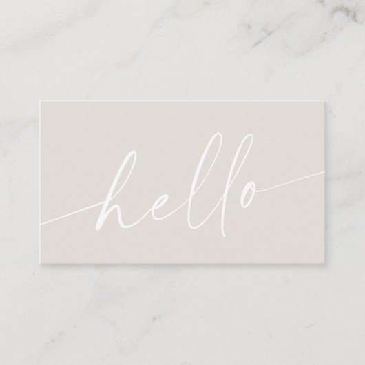 hallo Boho Minimalist Signature Beige Visitekaartje (Voorkant)