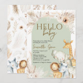 Hallo Boho Safari Baby Baby shower Kaart (Voorkant / Achterkant)
