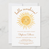 Hallo Boho Sunshine Genderneutraal Baby shower Kaart (Voorkant)