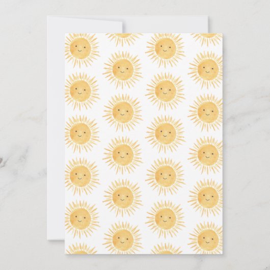 Hallo Boho Sunshine Genderneutraal Baby shower Kaart (Achterkant)