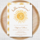 Hallo Boho Sunshine Genderneutraal Baby shower Kaart