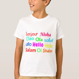 hallo bonjour ciao salut hallo salam ola shalom t-shirt