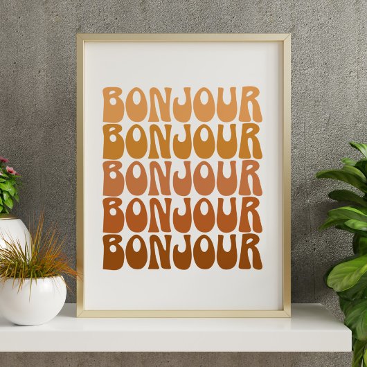 Hallo Bonjour Frans Poster