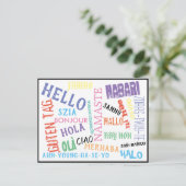 hallo Bonjour Jambo Ciao Post Card Briefkaart (Staand voorkant)