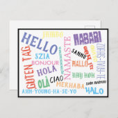 hallo Bonjour Jambo Ciao Post Card Briefkaart (Voorkant / Achterkant)