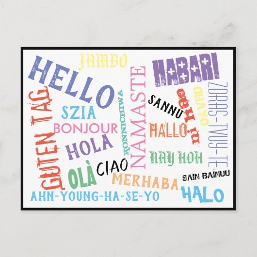 hallo Bonjour Jambo Ciao Post Card Briefkaart (Voorkant)