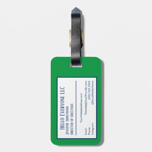 Hallo Bonjour Reizen Talen Kleurrijke Naam Bagagelabel (Achterkant verticaal)