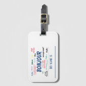 Hallo Bonjour Reizen Talen Kleurrijke Naam Bagagelabel (Voorkant (verticaal))