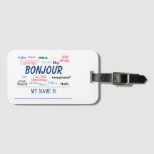 Hallo Bonjour Reizen Talen Kleurrijke Naam