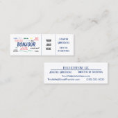 Hallo Bonjour Reizen Talen Kleurrijke Naam Mini Visitekaartje (Voorkant / Achterkant)