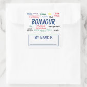 Hallo Bonjour Reizen Talen Kleurrijke Naam Vierkante Sticker (Tas)