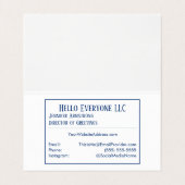 Hallo Bonjour Reizen Talen Kleurrijke Naam Visitekaartje (Binnenkant ongevouwen)