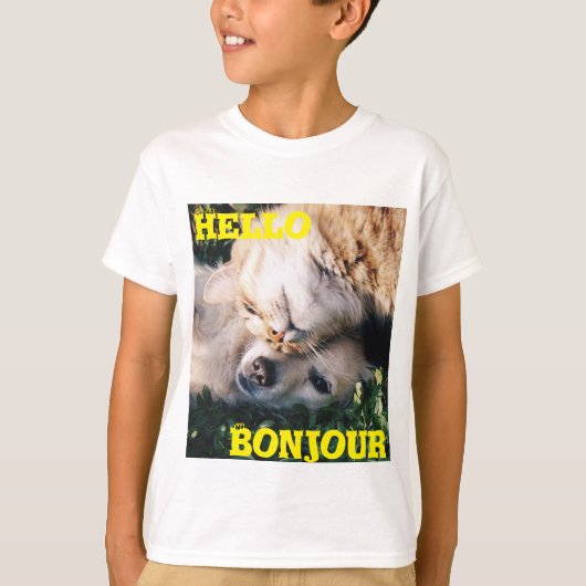 hallo, Bonjour T-Tales T-shirt (Voorkant)
