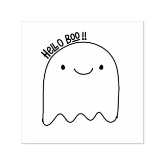Hallo Boo - Leuke Halloween Ghost Zelfinktende Stempel