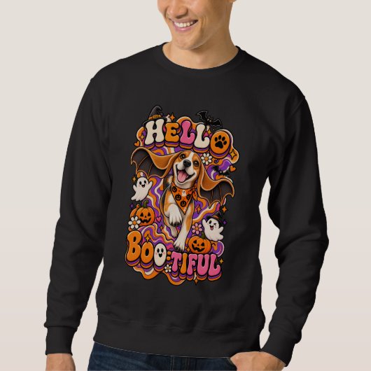 Hallo Bootiful Beagle Halloween Grappige Groovy He Trui (Voorkant)