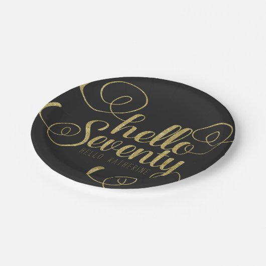 Hallo Bord Elegante Faux Gold Glitter (Gekanteld)