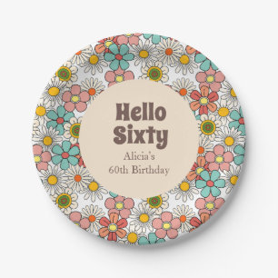 Hallo Bord Retro Hippie Groovy Flower