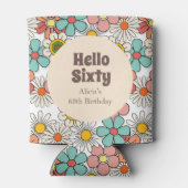 Hallo Bord Retro Hippie Groovy Flower Blikjeskoeler (Achterkant)
