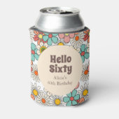 Hallo Bord Retro Hippie Groovy Flower Blikjeskoeler (Blikje Achterkant)