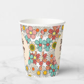 Hallo Bord Retro Hippie Groovy Flower Papieren Bekers (Rechts)