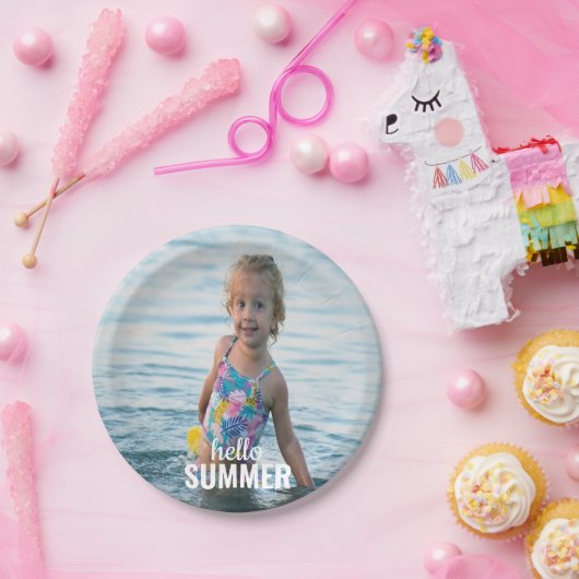 hallo Borden voor zomerfotopapier Papieren Bordje (Feest)
