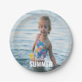 hallo Borden voor zomerfotopapier Papieren Bordje (Voorkant)