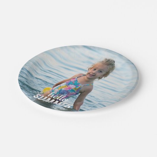 hallo Borden voor zomerfotopapier Papieren Bordje (Gekanteld)