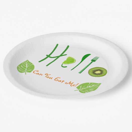 hallo Borden voor zomerpapier Papieren Bordje (Gekanteld)